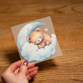 Wolkenteddy in Blau Bügelbild