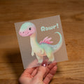 Dino mit Rawr! Bügelbild