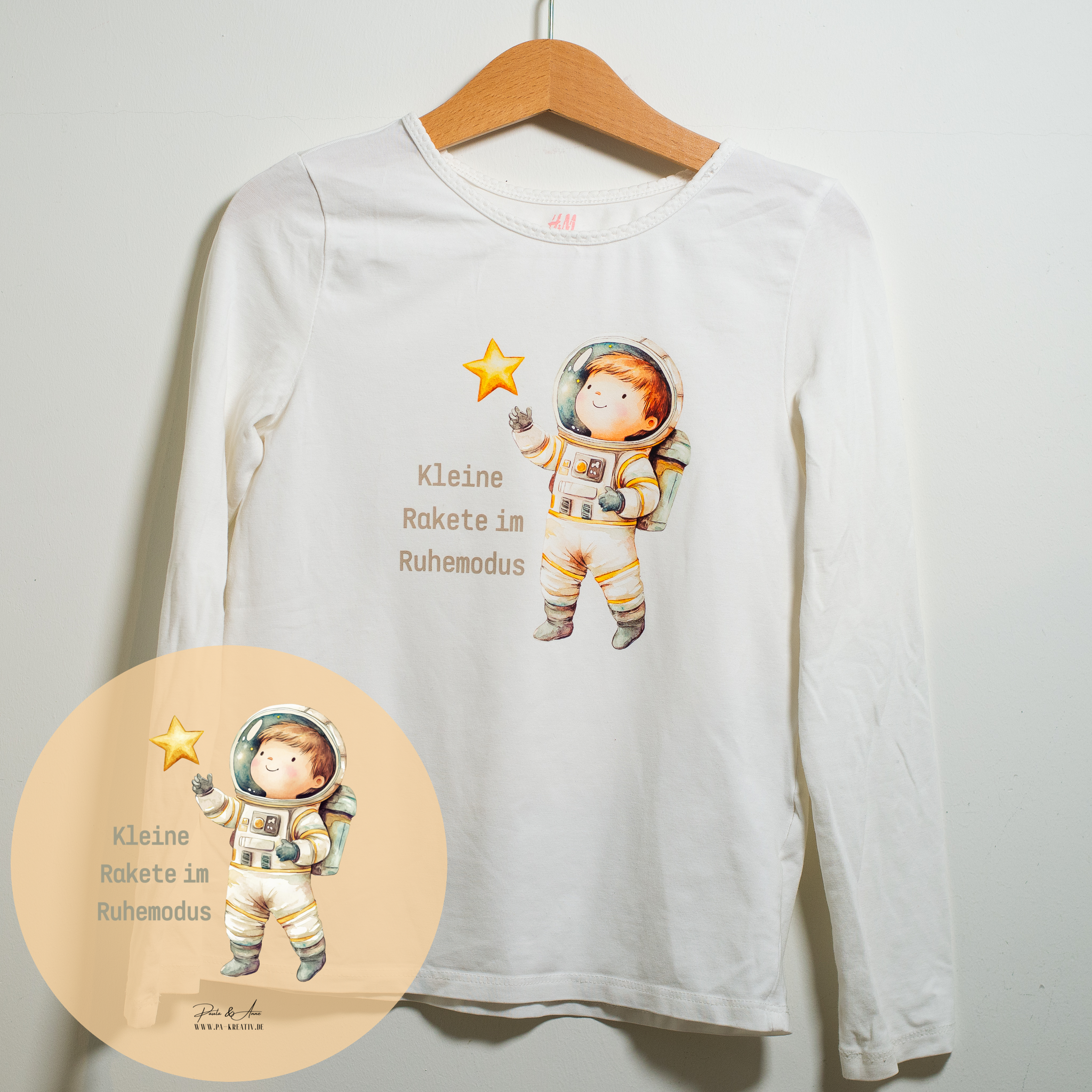 "Kleine Rakete im Ruhemodus" Astronaut Bügelbild