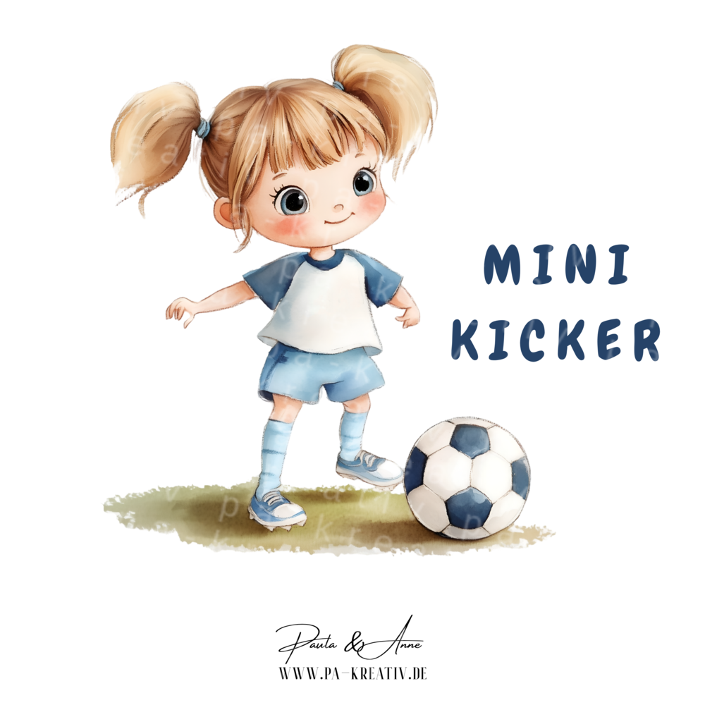 Mini Kicker Mädchen Bügelbild