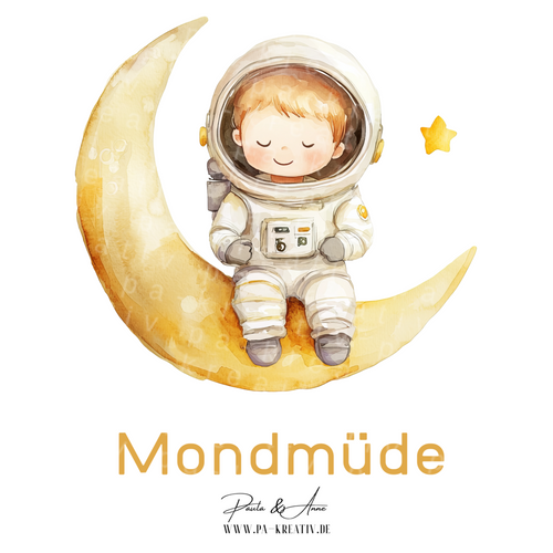 "Mondmüde" Astronaut Bügelbild