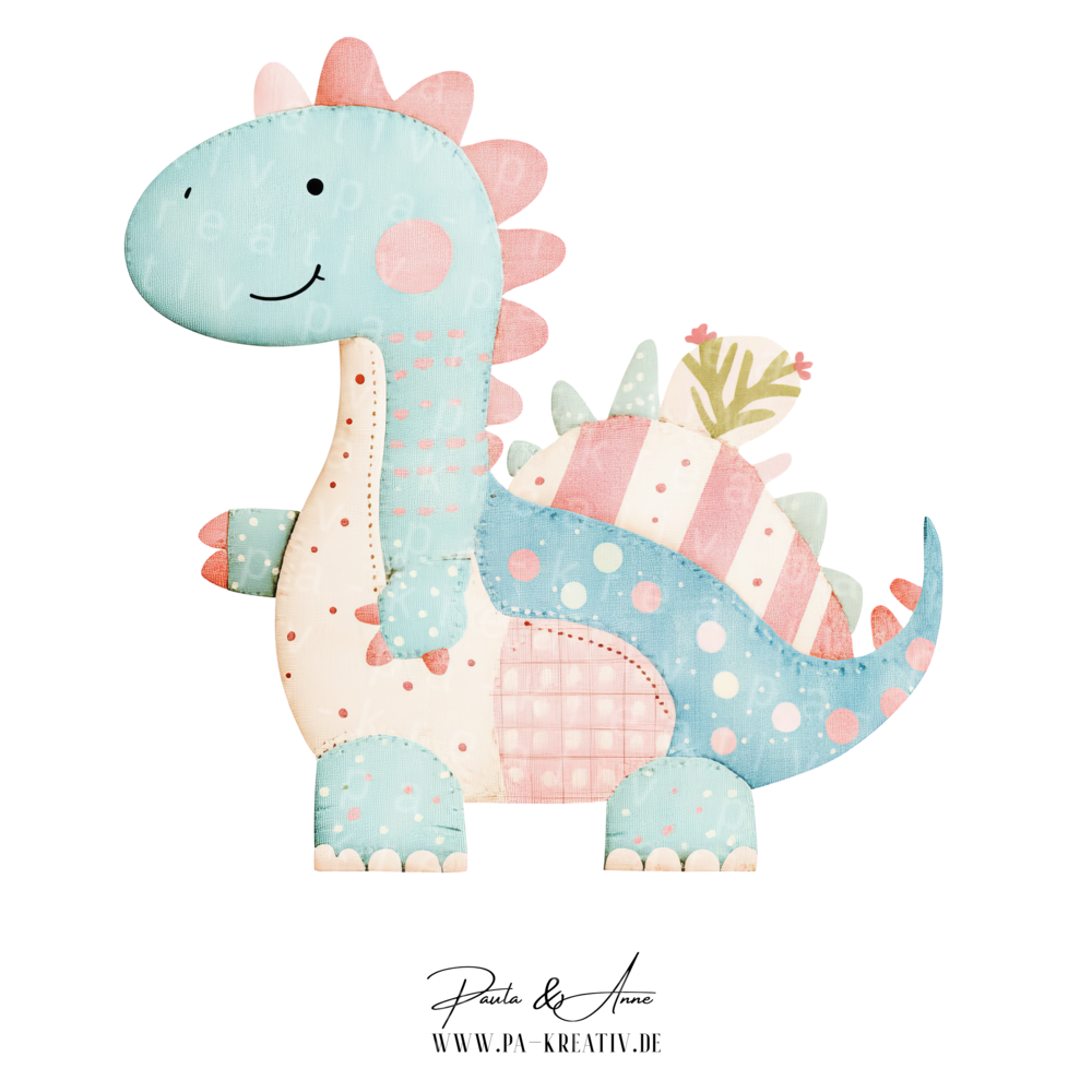 Patchwork Dino Bügelbild