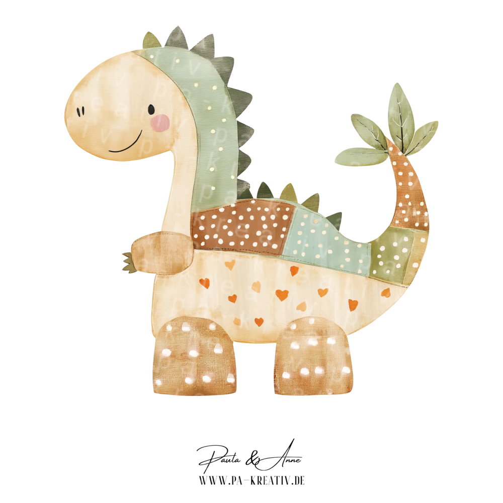 Patchwork Dino Bügelbild