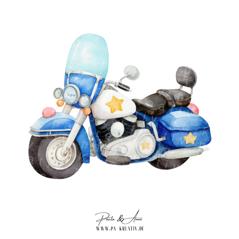Polizei Motorrad Bügelbild