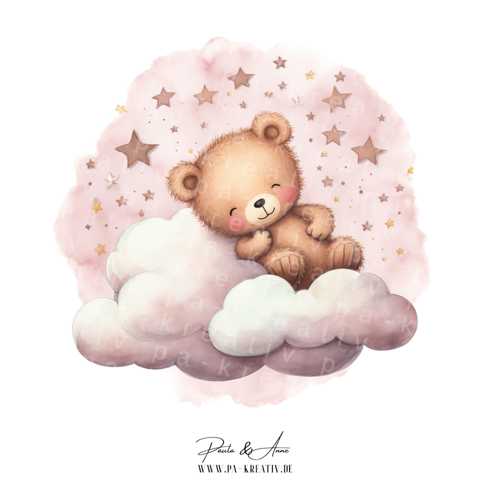Wolkenteddy in Rosa