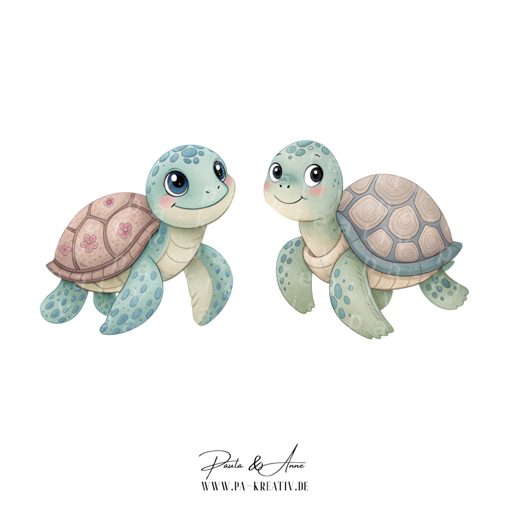 Schildkröten Pärchen Bügelbild