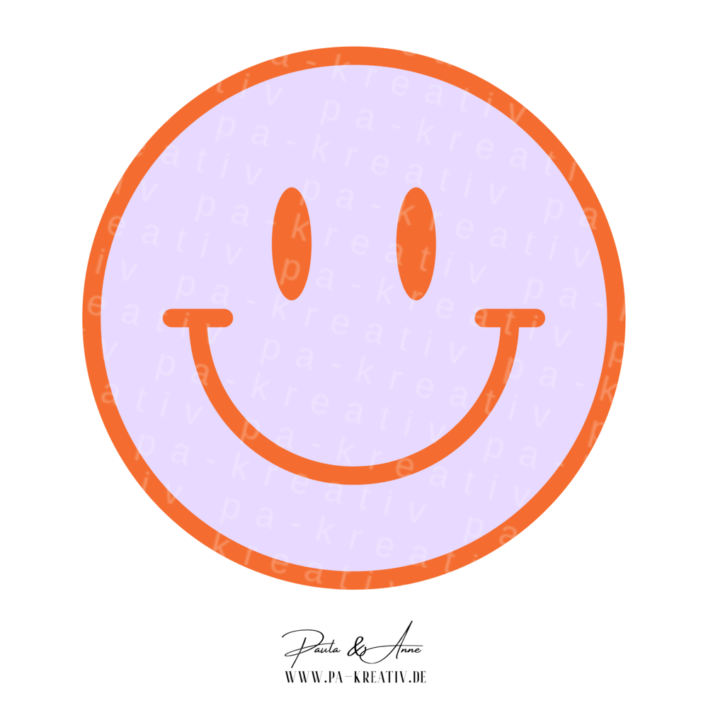 Smiley Orange Bügelbild