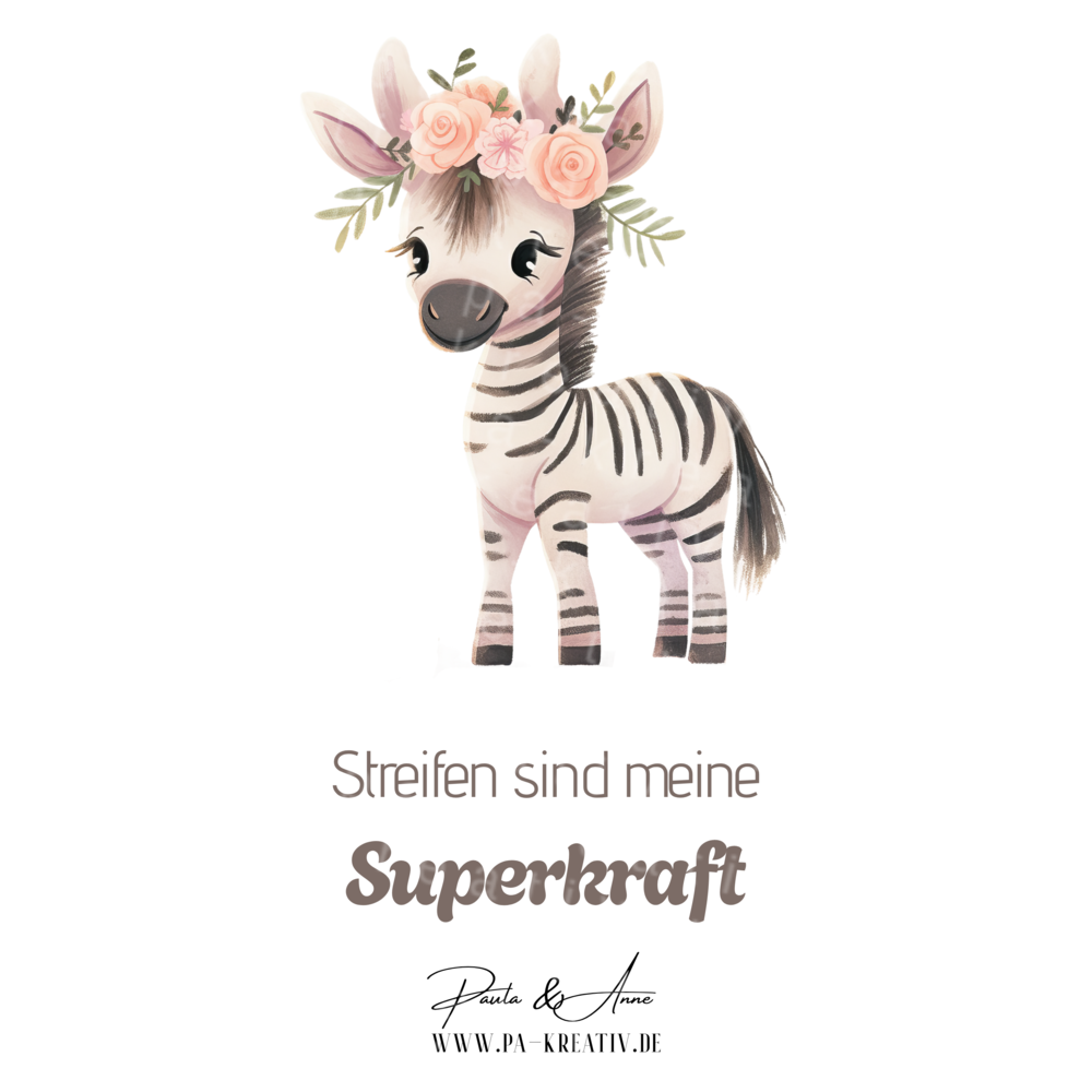 Zebra Superkraft Bügelbild